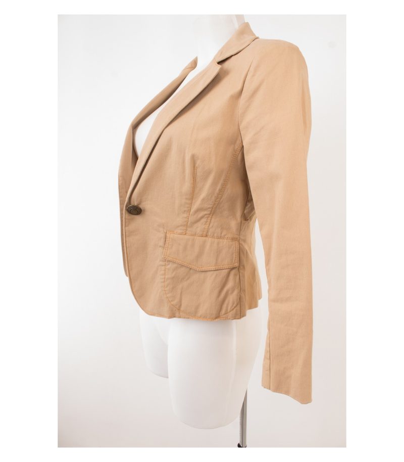 SCHUMACHER Damen Hosenanzug Blazer 7/8 - Hose Gr. 1 (S) Beige Baumwolle – Foto 7