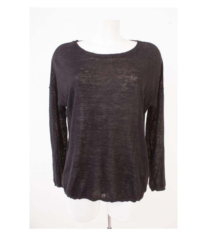 SET Damen Pullover Anthrazitgrau Gr. DE 38 Leinen – Foto 1