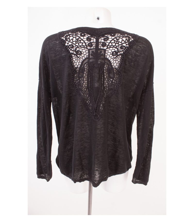 SET Damen Pullover Anthrazitgrau Gr. DE 38 Leinen – Foto 2