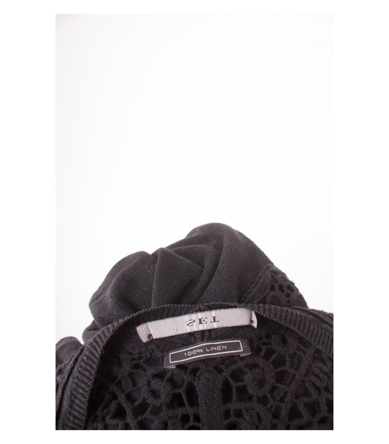 SET Damen Pullover Anthrazitgrau Gr. DE 38 Leinen – Foto 4