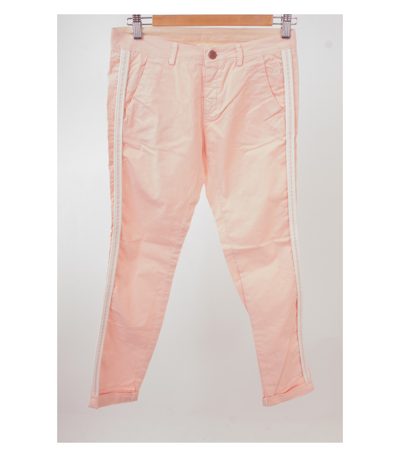 Barb'one Damen Hose Chino Stretch Rosa-Weiß Modell MIA Gr. 28 Neu