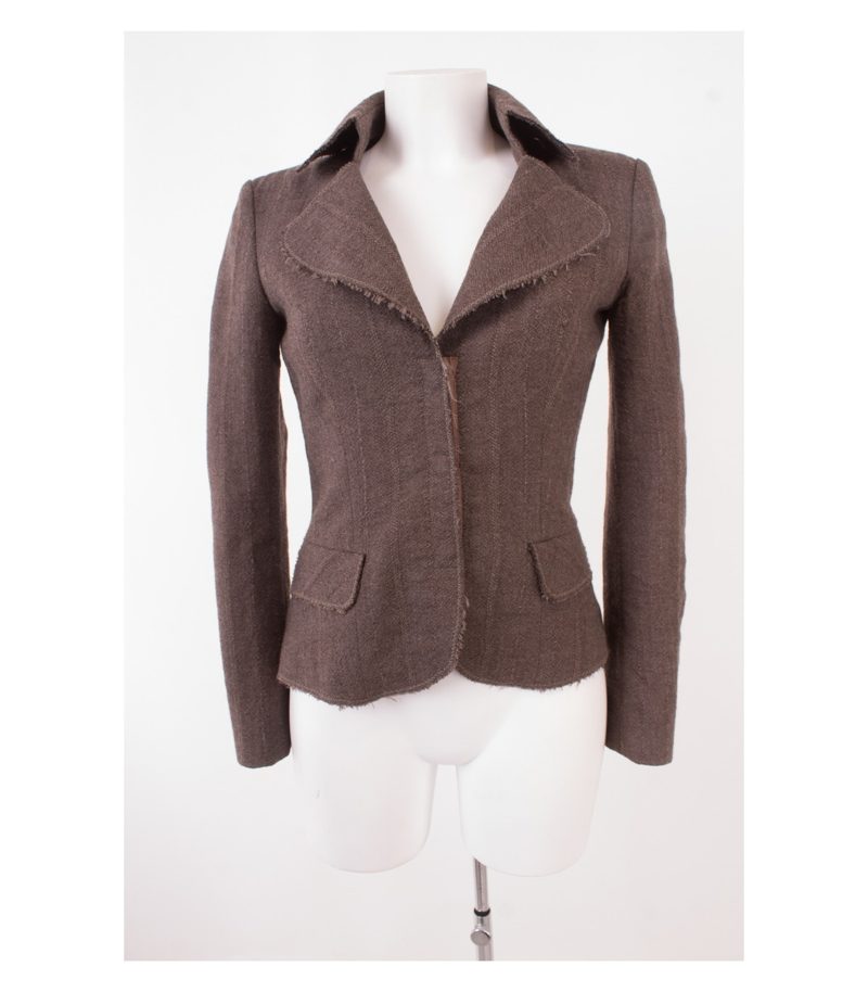 LAZZARI & Co Damen Blazer Reine Gr. IT 42 DE 36 Beigegrau Wolle – Foto 1