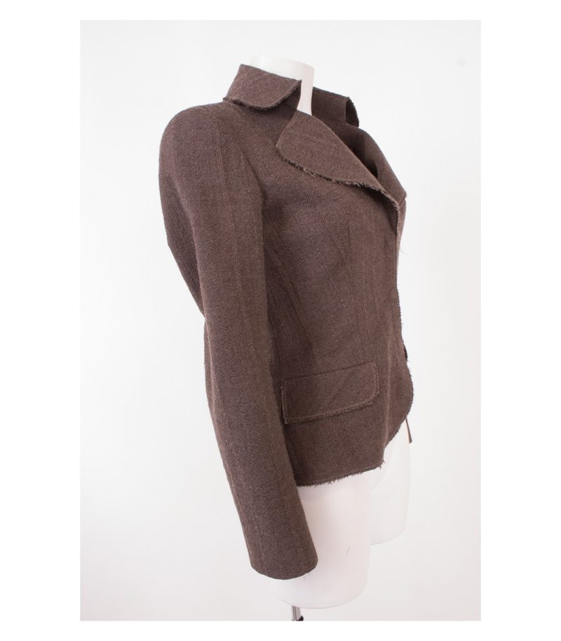 LAZZARI & Co Damen Blazer Reine Gr. IT 42 DE 36 Beigegrau Wolle – Foto 2