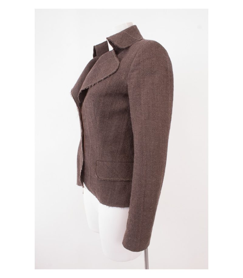 LAZZARI & Co Damen Blazer Reine Gr. IT 42 DE 36 Beigegrau Wolle – Foto 3