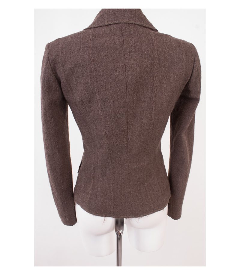 LAZZARI & Co Damen Blazer Reine Gr. IT 42 DE 36 Beigegrau Wolle – Foto 4