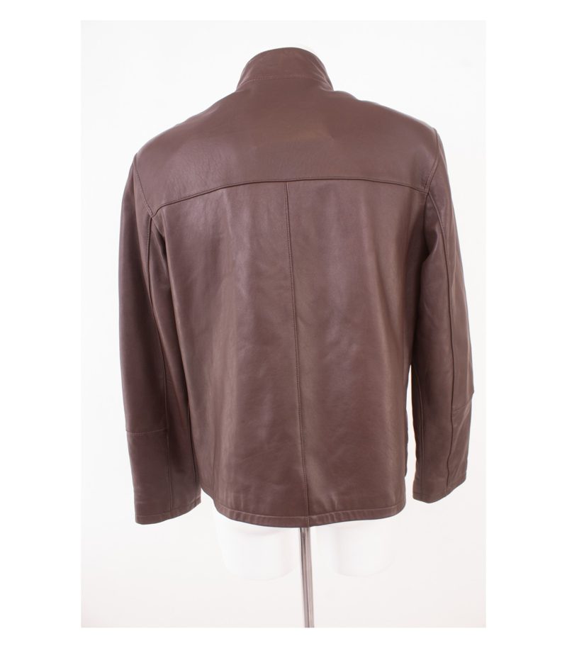 COLE HAAN Herren Lederjacke Lammnappa Gr. M Braun Leder – Foto 4