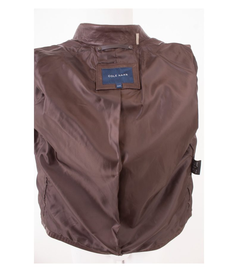 COLE HAAN Herren Lederjacke Lammnappa Gr. M Braun Leder – Foto 6