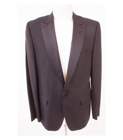 DOLCE & GABBANA Herren Smoking Sakko Gr. 54 A Drop 7 R Schwarz-Grau Wolle