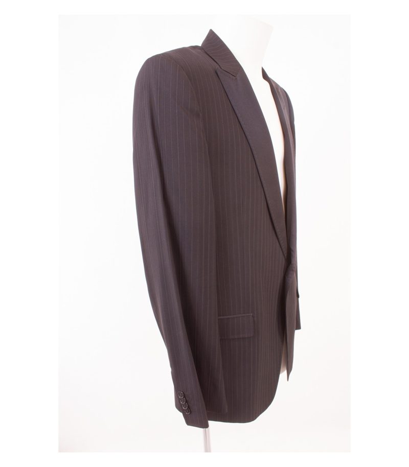 DOLCE & GABBANA Herren Smoking Sakko Gr. 54 A Drop 7 R Schwarz-Grau Wolle – Foto 2