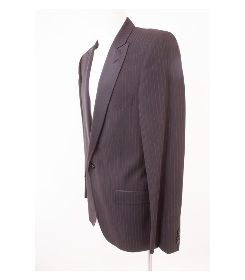 DOLCE & GABBANA Herren Smoking Sakko Gr. 54 A Drop 7 R Schwarz-Grau Wolle – Foto 3