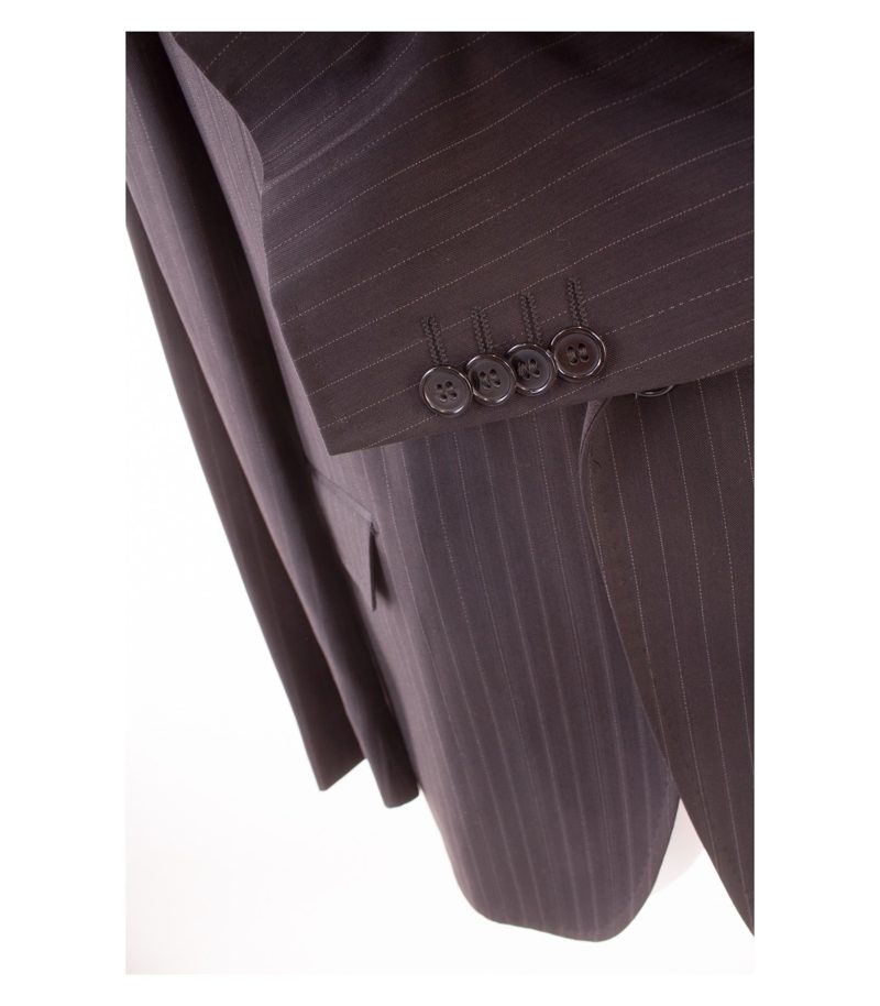 DOLCE & GABBANA Herren Smoking Sakko Gr. 54 A Drop 7 R Schwarz-Grau Wolle – Foto 5