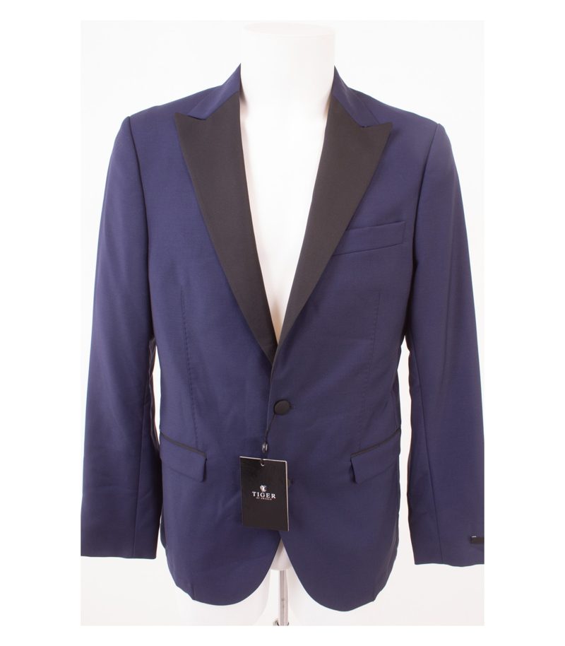 TIGER OF SWEDEN Herren Smoking-Sakko Gr. 50 Blau Schwarz Wolle Mohair NEU – Foto 1