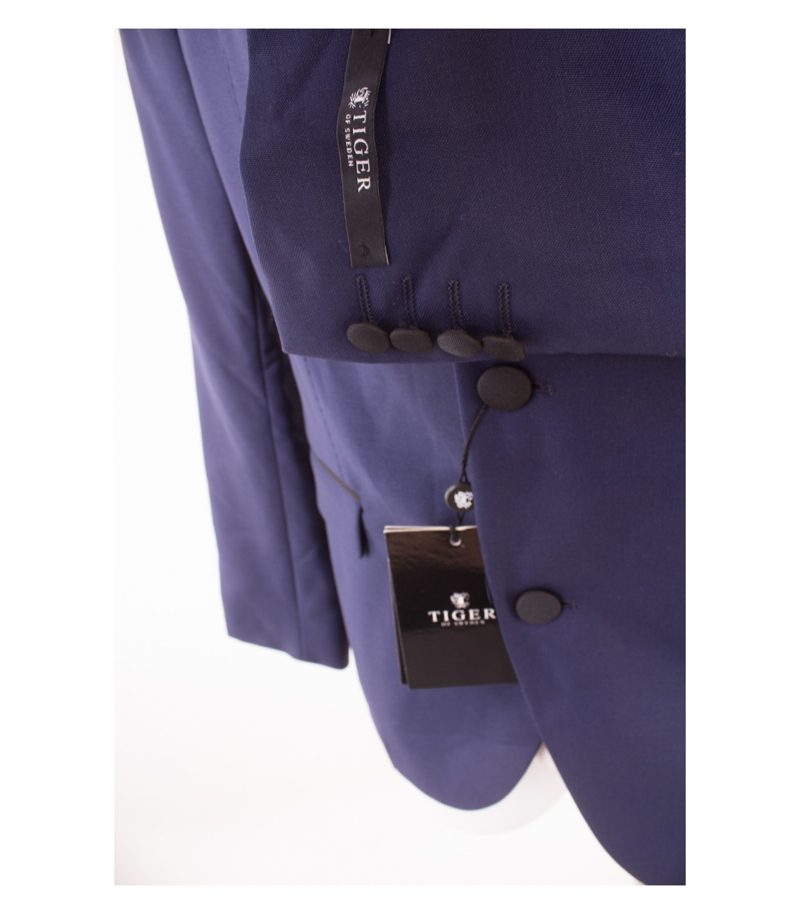 TIGER OF SWEDEN Herren Smoking-Sakko Gr. 50 Blau Schwarz Wolle Mohair NEU – Foto 5