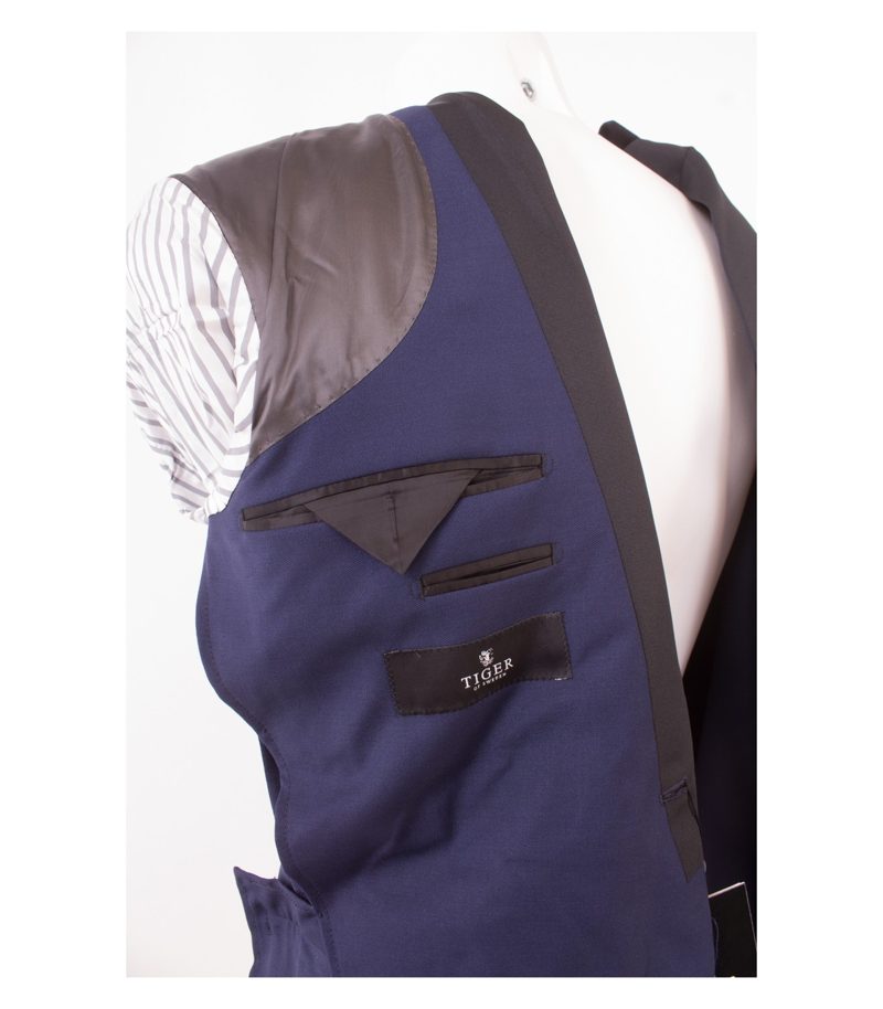 TIGER OF SWEDEN Herren Smoking-Sakko Gr. 50 Blau Schwarz Wolle Mohair NEU – Foto 9