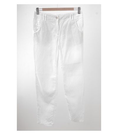 BRAX Damen Hose Leinenhose Style Melo Gr. DE 36 Weiß Leinen