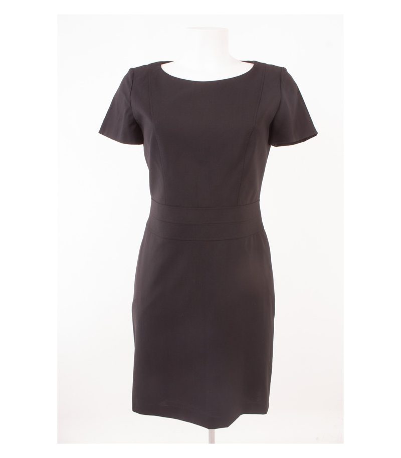 HUGO BOSS Damen Kleid Modell KASELLA Gr. DE 36 Schwarz Wolle Elasthan – Foto 1