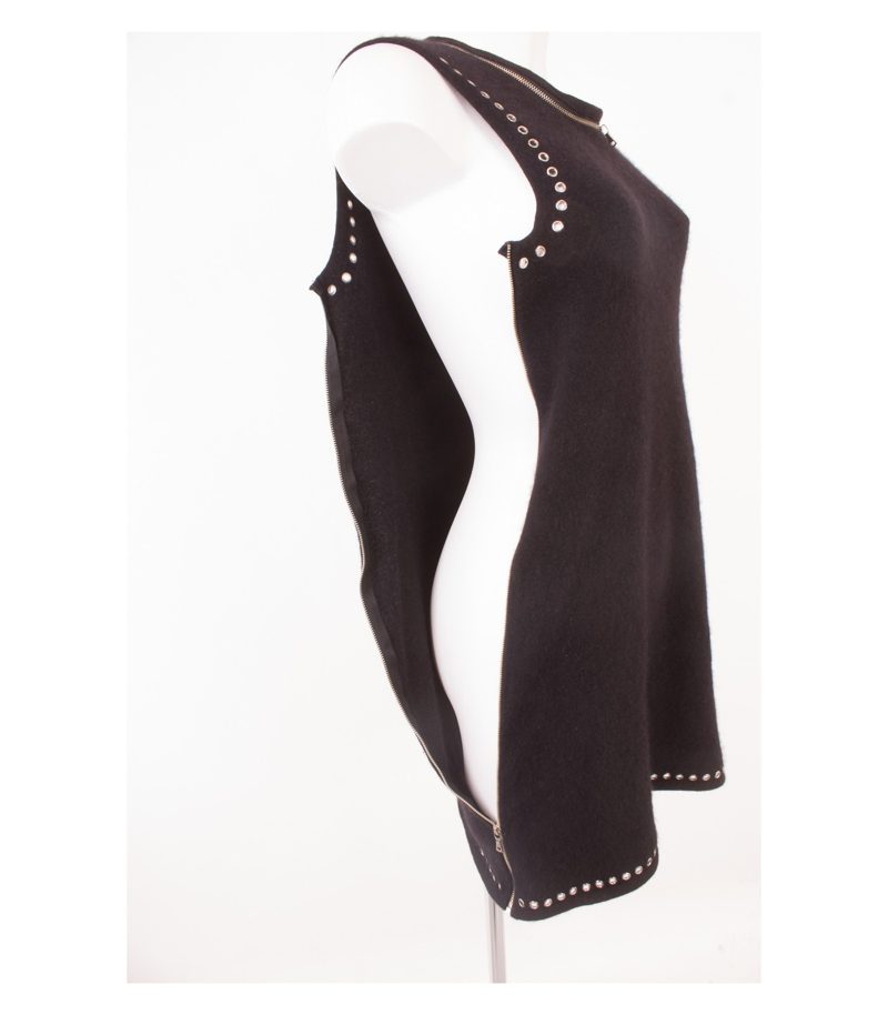 AMOR & PSYCHE Damen Kleid Strickkleid Gr. S Reines Schwarz Kaschmir Cashmere – Foto 3