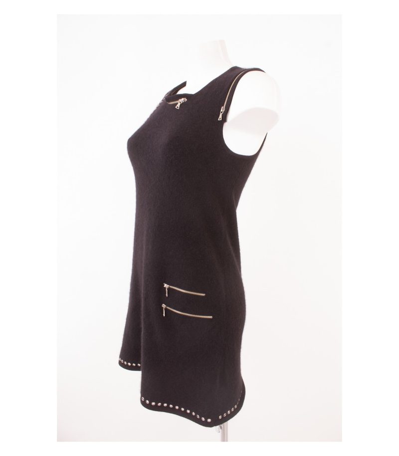 AMOR & PSYCHE Damen Kleid Strickkleid Gr. S Reines Schwarz Kaschmir Cashmere – Foto 4