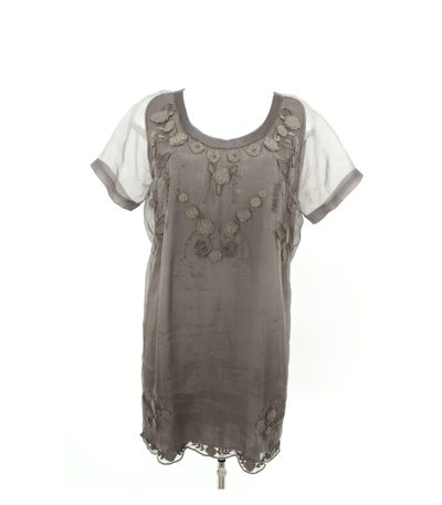 TWIN-SET SIMONA BARBIERI Damen Kleid Shirtkleid Gr. S Seide