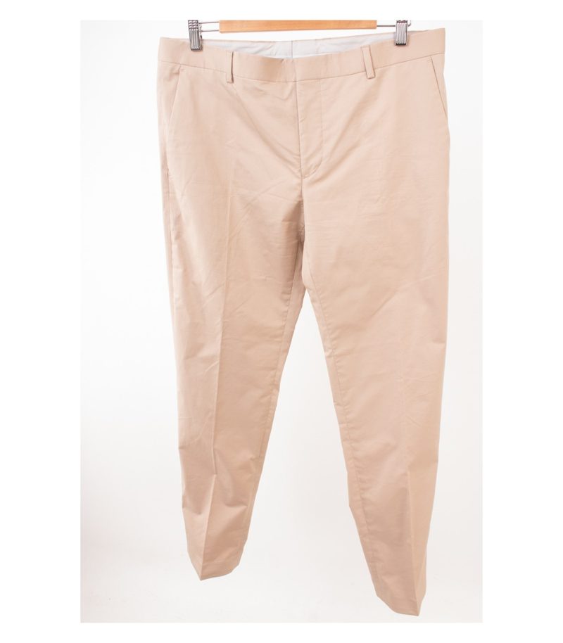 Calvin Klein Herren Hose Anzughose Gr. 50 Hellelfenbein Baumwolle Elasthan – Foto 1