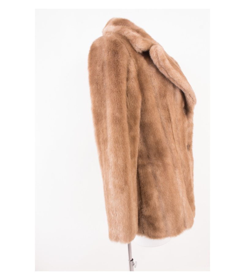 NICOWA Damen Jacke Winterjacke Pelzoptik Gr. DE 36 Beige – Foto 2