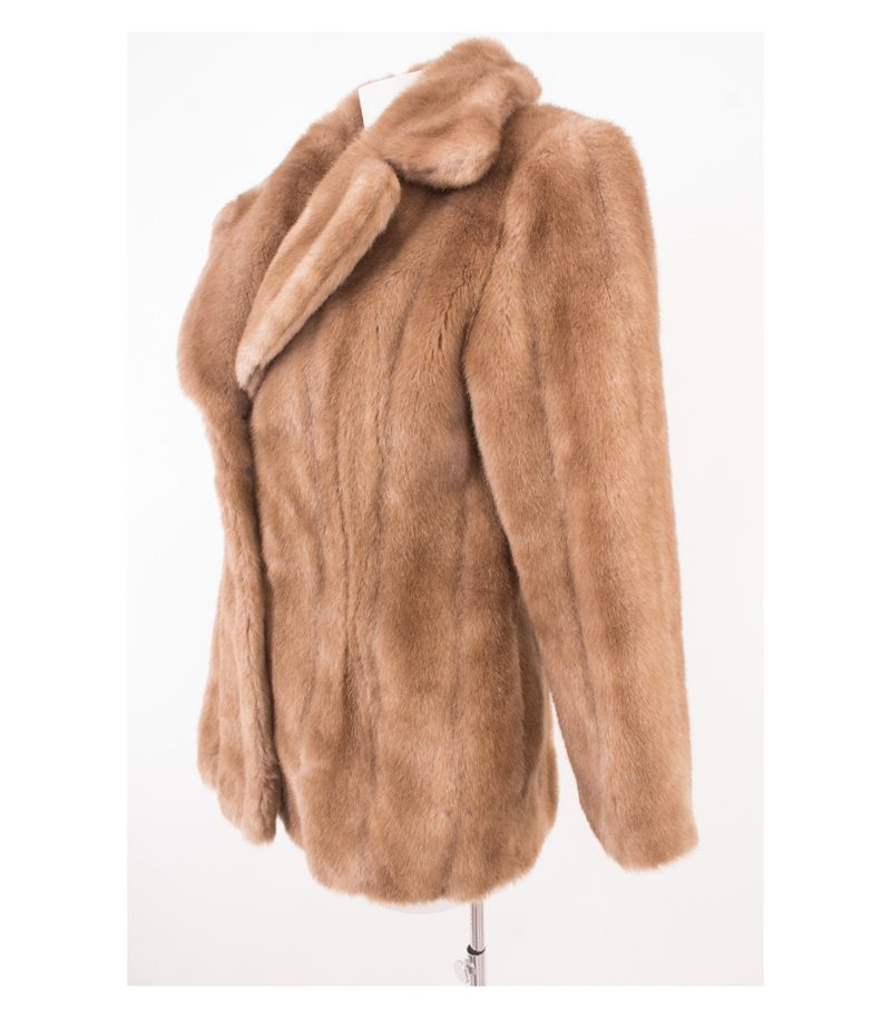 NICOWA Damen Jacke Winterjacke Pelzoptik Gr. DE 36 Beige – Foto 3