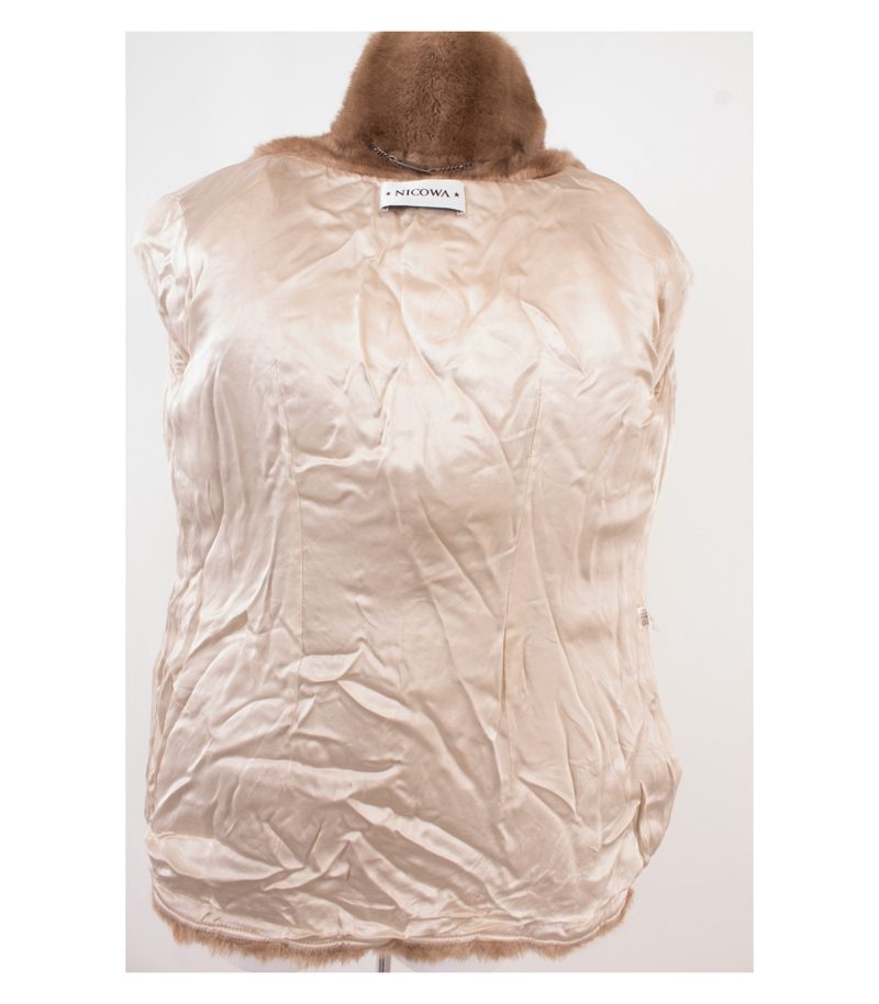 NICOWA Damen Jacke Winterjacke Pelzoptik Gr. DE 36 Beige – Foto 6