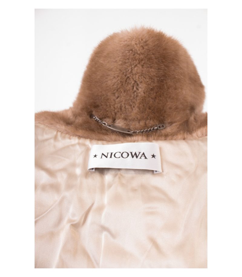 NICOWA Damen Jacke Winterjacke Pelzoptik Gr. DE 36 Beige – Foto 7