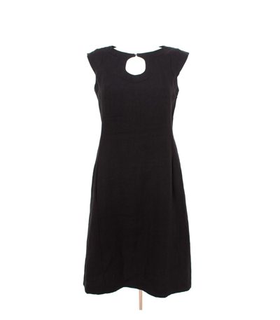 PIAZZA SEMPIONE Leinen Damen Kleid Gr. IT 44 DE 40 Schwarz