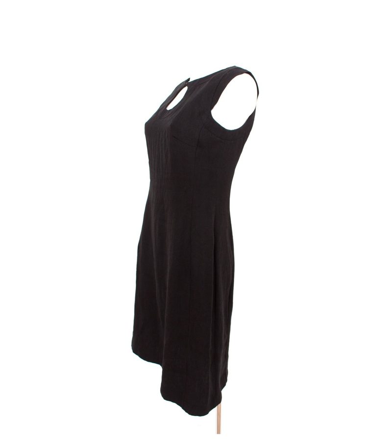 PIAZZA SEMPIONE Leinen Damen Kleid Gr. IT 44 DE 40 Schwarz – Foto 2