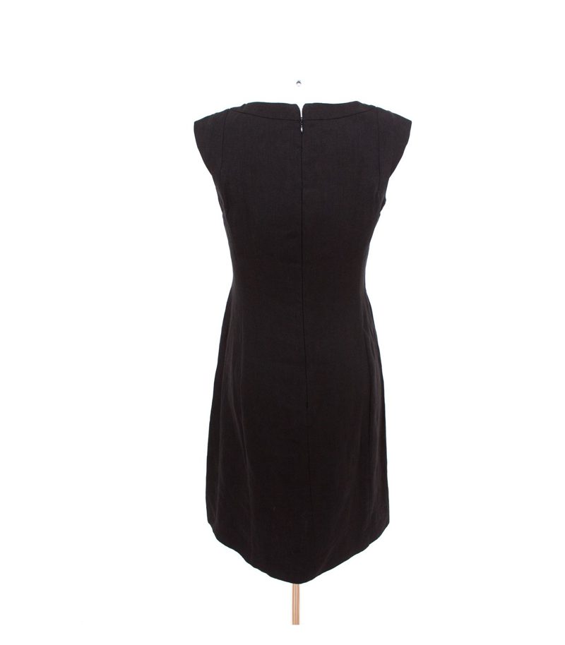 PIAZZA SEMPIONE Leinen Damen Kleid Gr. IT 44 DE 40 Schwarz – Foto 3