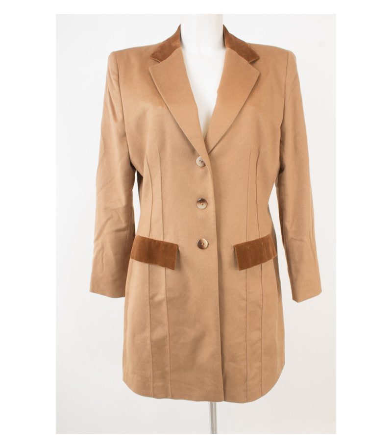 RENZO Damen Mantel Wollmantel Gr. DE 44 Beige Wolle Kaschmir Cashmere – Foto 1