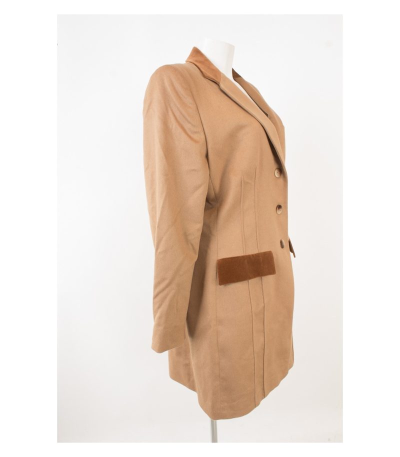 RENZO Damen Mantel Wollmantel Gr. DE 44 Beige Wolle Kaschmir Cashmere – Foto 2