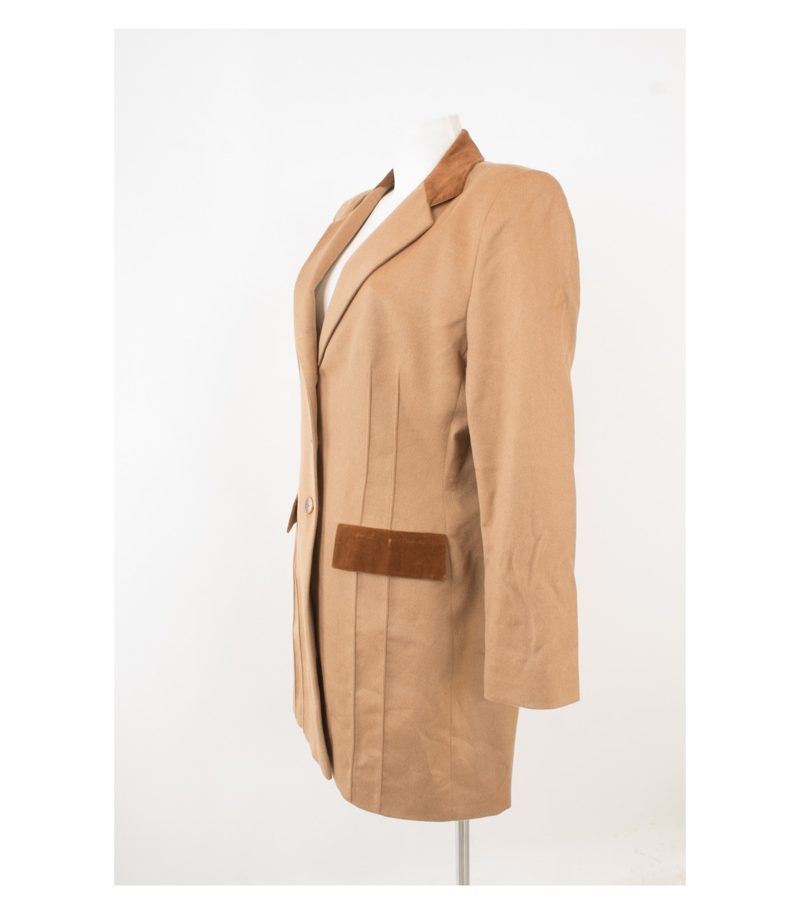 RENZO Damen Mantel Wollmantel Gr. DE 44 Beige Wolle Kaschmir Cashmere – Foto 3