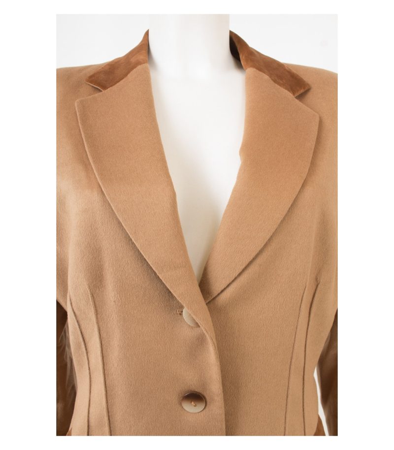 RENZO Damen Mantel Wollmantel Gr. DE 44 Beige Wolle Kaschmir Cashmere – Foto 5