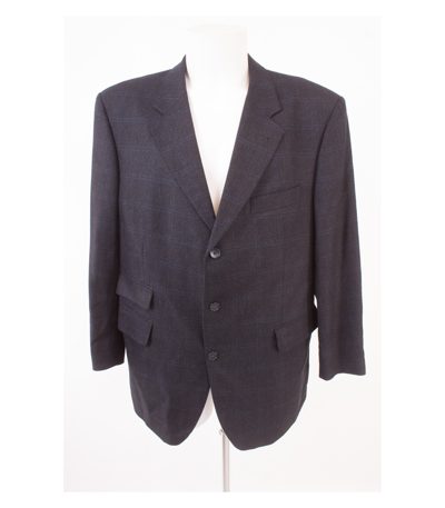 TOYNER Loro Piana Herren Sakko Gr.28 Schwarz-Blau Wolle Kaschmir Cashmere