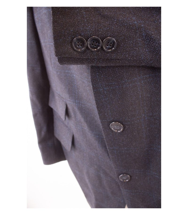 TOYNER Loro Piana Herren Sakko Gr.28 Schwarz-Blau Wolle Kaschmir Cashmere – Foto 5