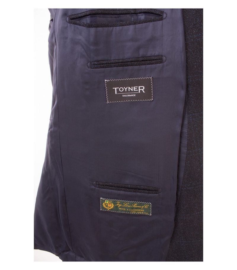 TOYNER Loro Piana Herren Sakko Gr.28 Schwarz-Blau Wolle Kaschmir Cashmere – Foto 8