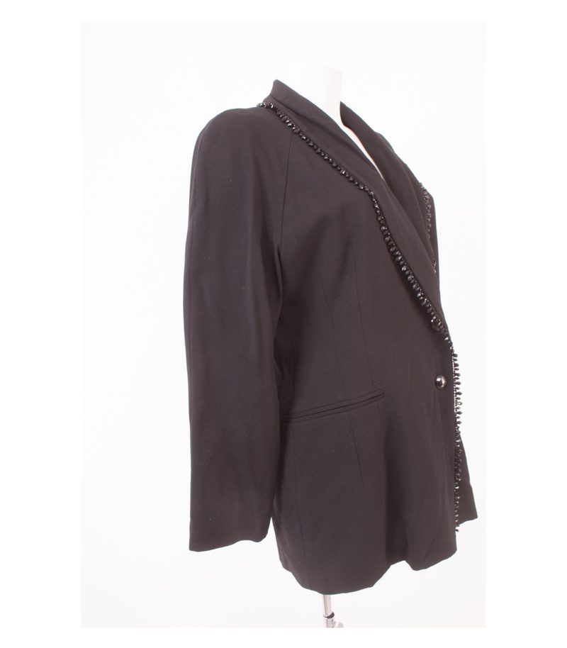 LAUREL Damen Blazer Gr. DE 38 Reine Schwarz Wolle – Foto 2