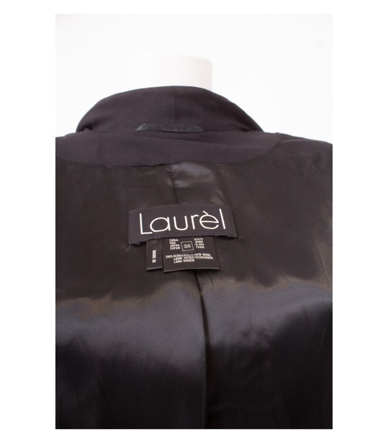 LAUREL Damen Blazer Gr. DE 38 Reine Schwarz Wolle – Foto 8