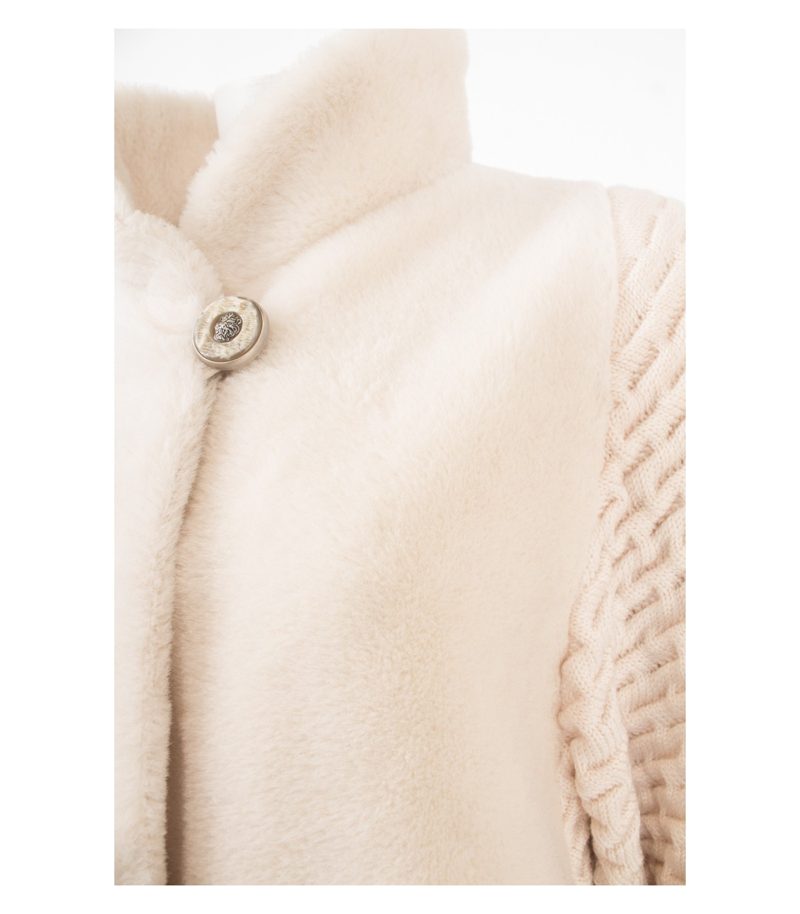 Santagostino by Hawela Damen Mantel Strickmantel Perlweiß Gr. DE 40 Reine Alpaka – Foto 5