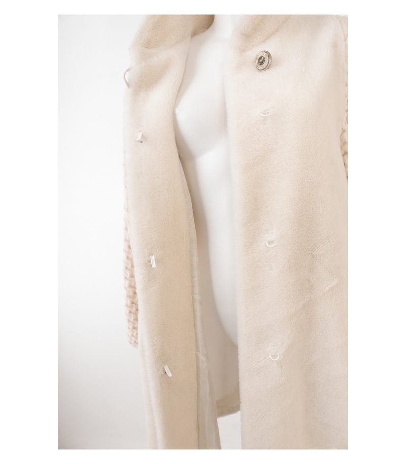 Santagostino by Hawela Damen Mantel Strickmantel Perlweiß Gr. DE 40 Reine Alpaka – Foto 6