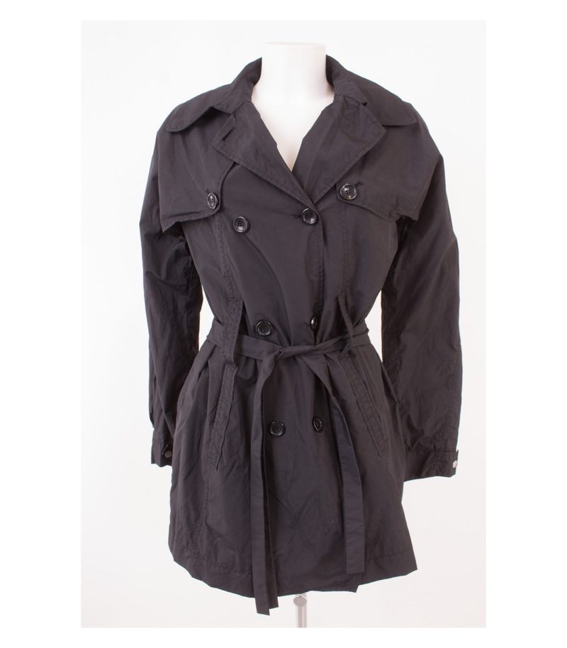 STEFANEL Damen Trenchcoat Mantel Gr. DE 42 Doppelreihig Schwarz – Foto 1