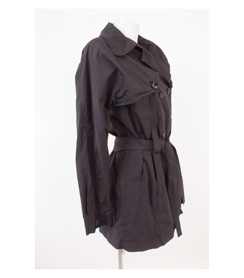 STEFANEL Damen Trenchcoat Mantel Gr. DE 42 Doppelreihig Schwarz – Foto 2