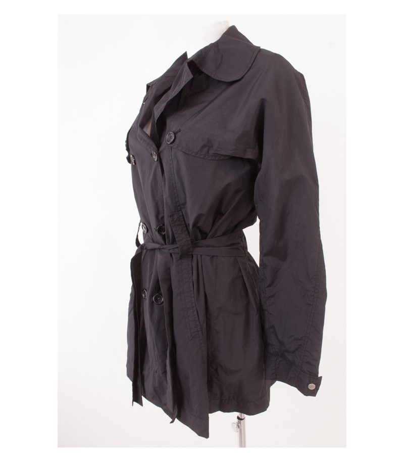 STEFANEL Damen Trenchcoat Mantel Gr. DE 42 Doppelreihig Schwarz – Foto 3