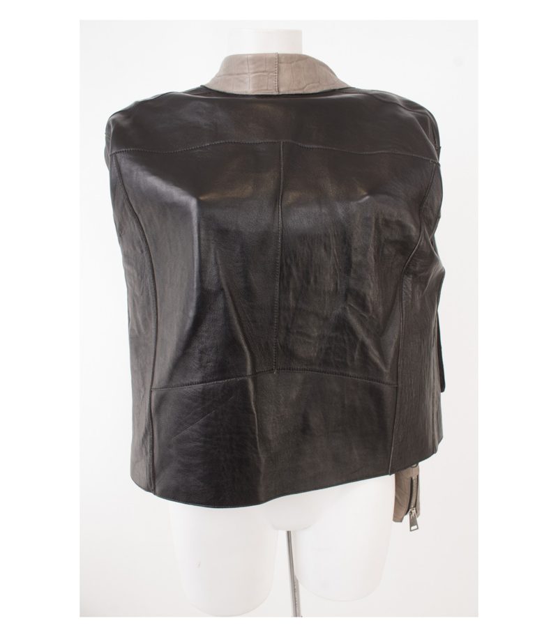 Sylvie Schimmel Paris Damen Lederjacke Graubeige Gr. 38 Leder – Foto 6
