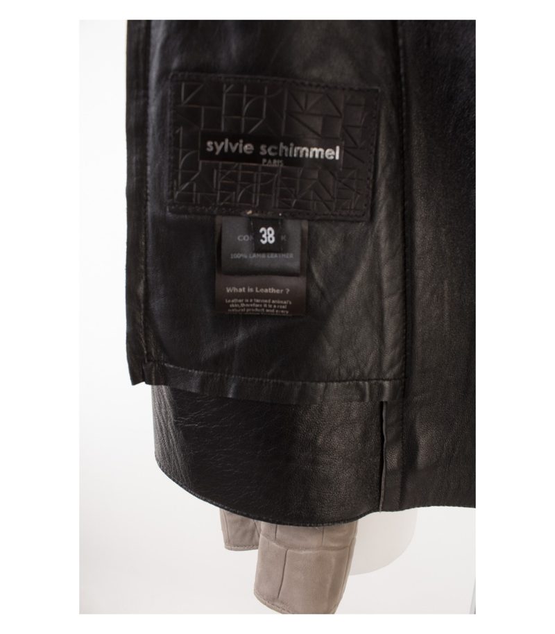Sylvie Schimmel Paris Damen Lederjacke Graubeige Gr. 38 Leder – Foto 7
