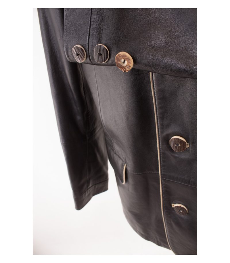 Spieth & Wensky Herren Trachten - Lederjacke Janker Gr.50 Lammnappa Schwarz – Foto 5