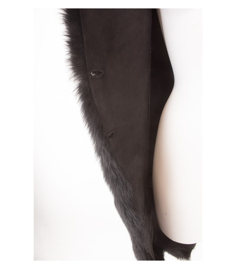 ANNHAGEN Damen 2 in1 Echtpelz - Mantel Jacke Gr. IT 40 DE 34 Schwarz Leder – Foto 5