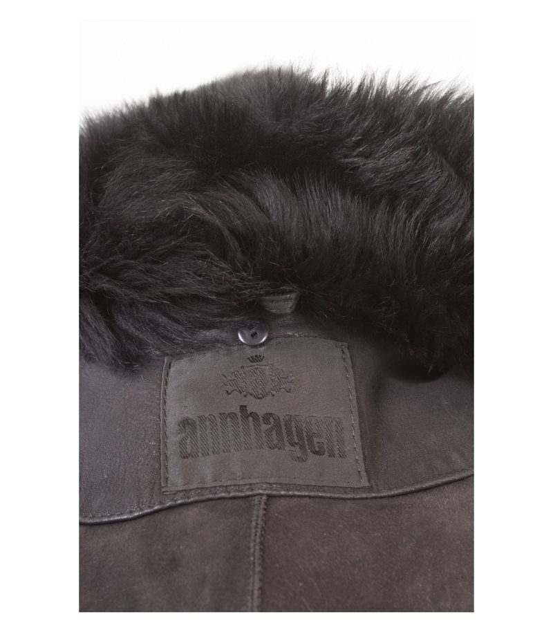ANNHAGEN Damen 2 in1 Echtpelz - Mantel Jacke Gr. IT 40 DE 34 Schwarz Leder – Foto 7